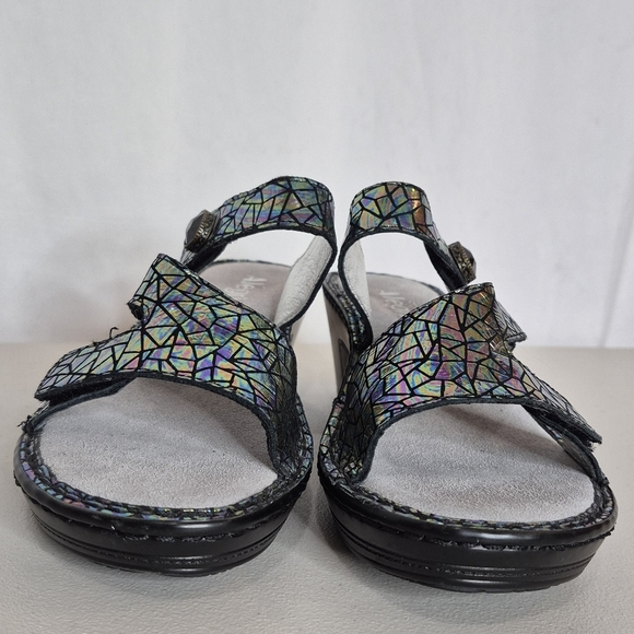 Alegria Loti Tectonic Wedge Heel Adjustable Velcro Slide Sandals - Size 38/8-8.5 - Picture 6 of 15